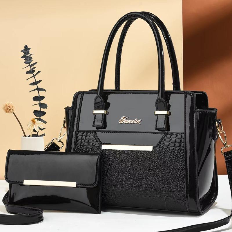 Casual Shoulder Women's Tote Bag  New Large Capacity Bright Leather Fashion Ladies Handbag Women's Shopping Messenger Bags