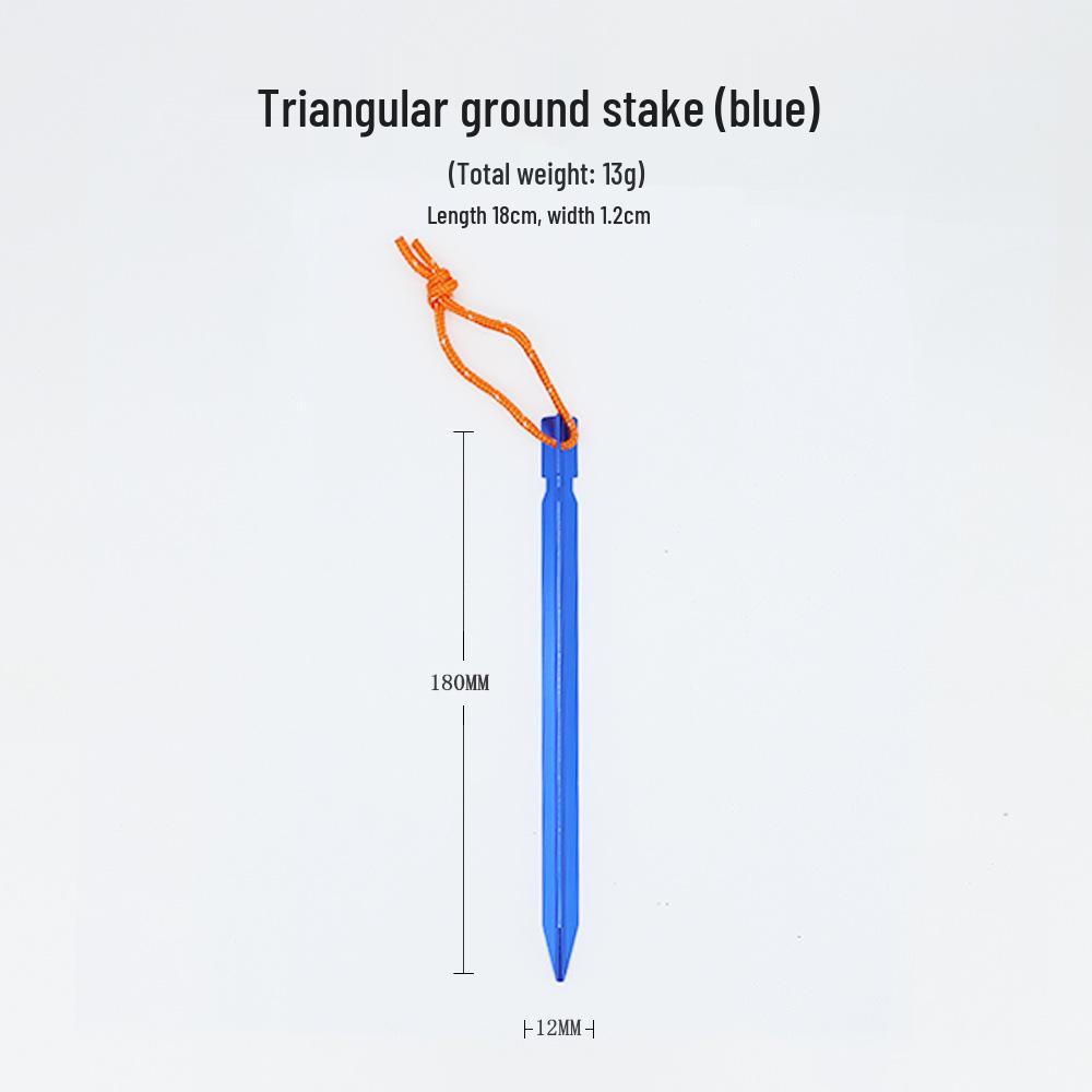 18cm Aluminum Alloy Triangular Tent Stake - Windproof & Reinforced with Rope, Outdoor Ground Accessory