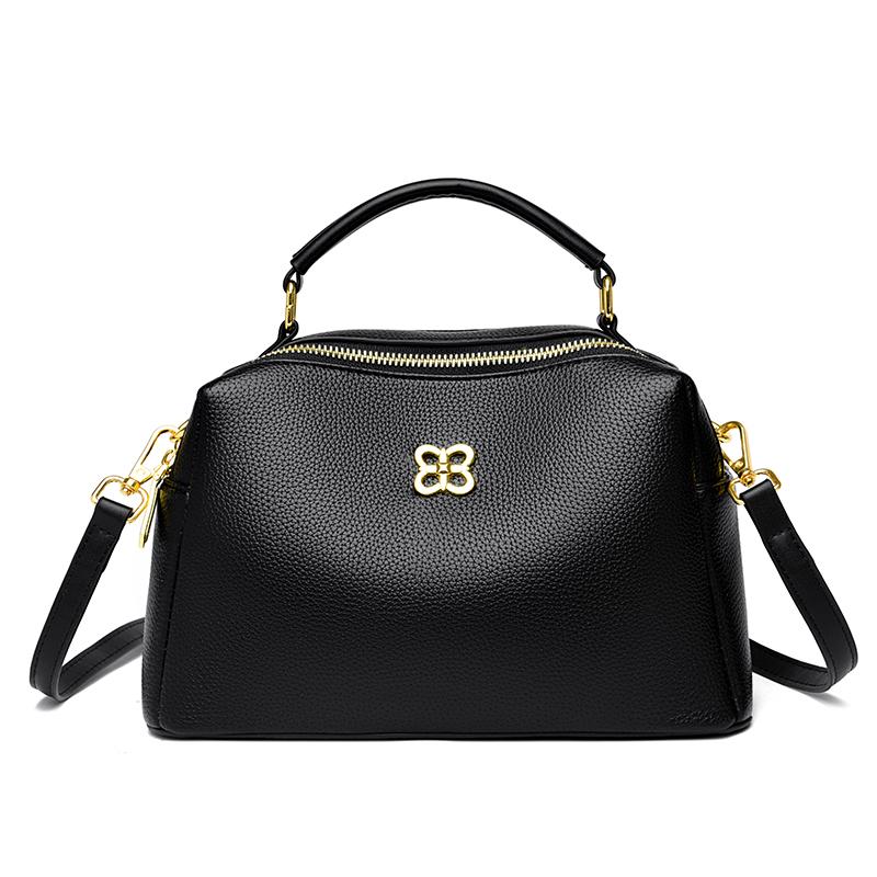 Women's Simple Solid Color PU Leather Handbag New Fashion Design Large Capacity Shoulder Bag Female Crossbody Tote Messenger Bag