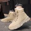 Snow Boots Men's Spring Velvet Thickened Thermal Cotton Boots Korean Version of British Style Middle Help Martin Boots Casual Versatile Trendy Shoes