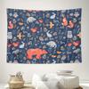 Whimsical Forest Tapestry Woodland Animals Deer Fox Bear Nature Home Decor Wall Hanging Room Aesthetic Bedroom Living Room Art