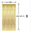 Rideaux de fête - Ailexi - 3 Curtains - Métalliques - Laser or - Paquet de 3