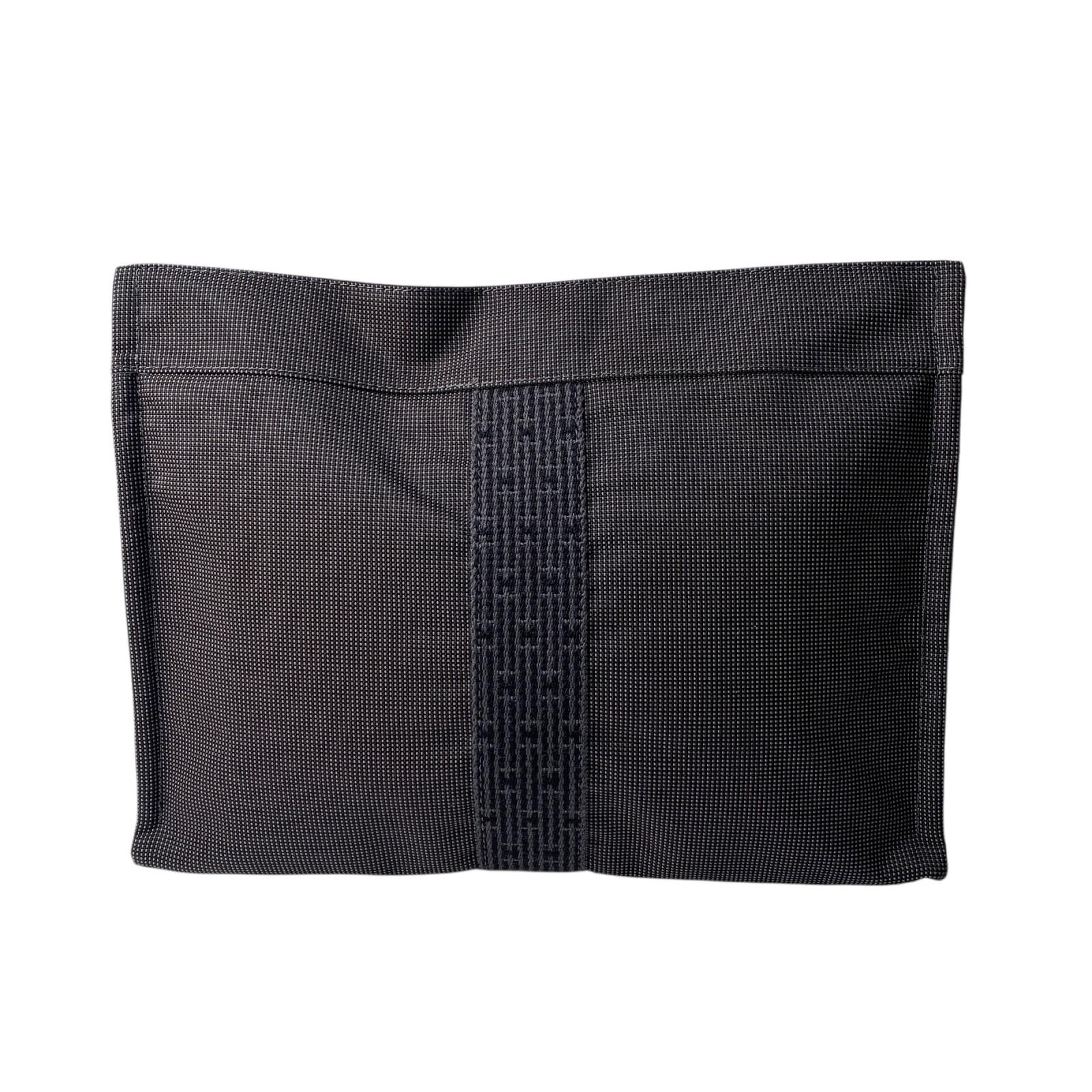 

Used HERMESClutch bag gray/black canvas mens