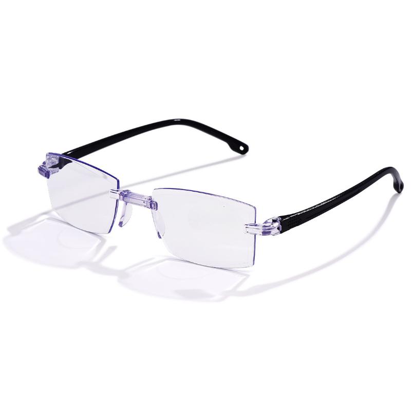 

Прогрессивные очки для чтения с бифокальными линзами огранки «бриллиант» для мужчин и женщин, блокирующие синий свет, мультифокальные очки, ультралегкие безободковые очки Zoom чёрный