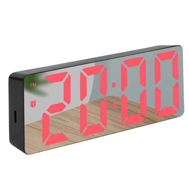 Multifunctional Voice-Controlled Digital Alarm Clock: Minimalist, Colorful Large Screen for Students & Desktops