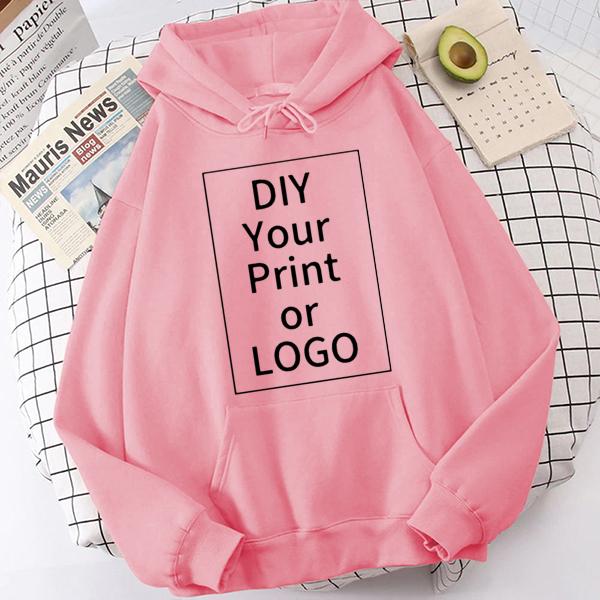 Fashion Hoodie Women Men Long Sleeves Customized Printed PulloverDIY Photo Logo Brand Text Sweatshirt Personalize Your Clothing