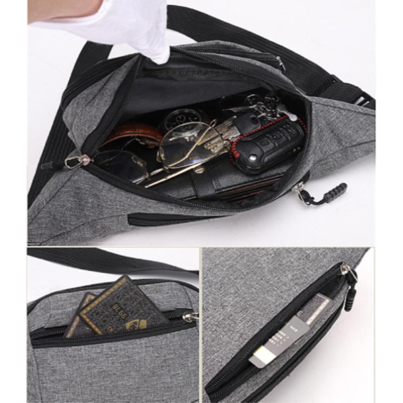 Men's Solid Color Simple Sports Chest Bag, Waist Bag, Multi-functional Sports Outdoor Leisure Shoulder Messenger Bag.