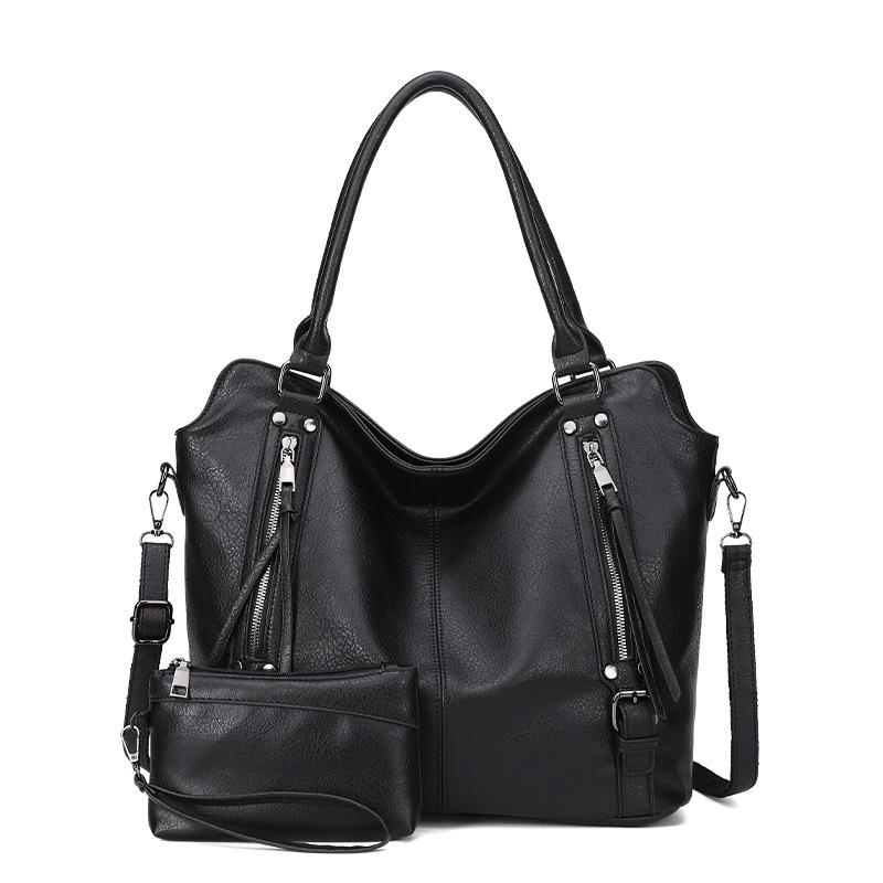New Women s Bag PU Handbag, High-quality Single Shoulder Baozi Mother Bag, Trendy Tote Bag, Fashionable Crossbody Bag чёрный