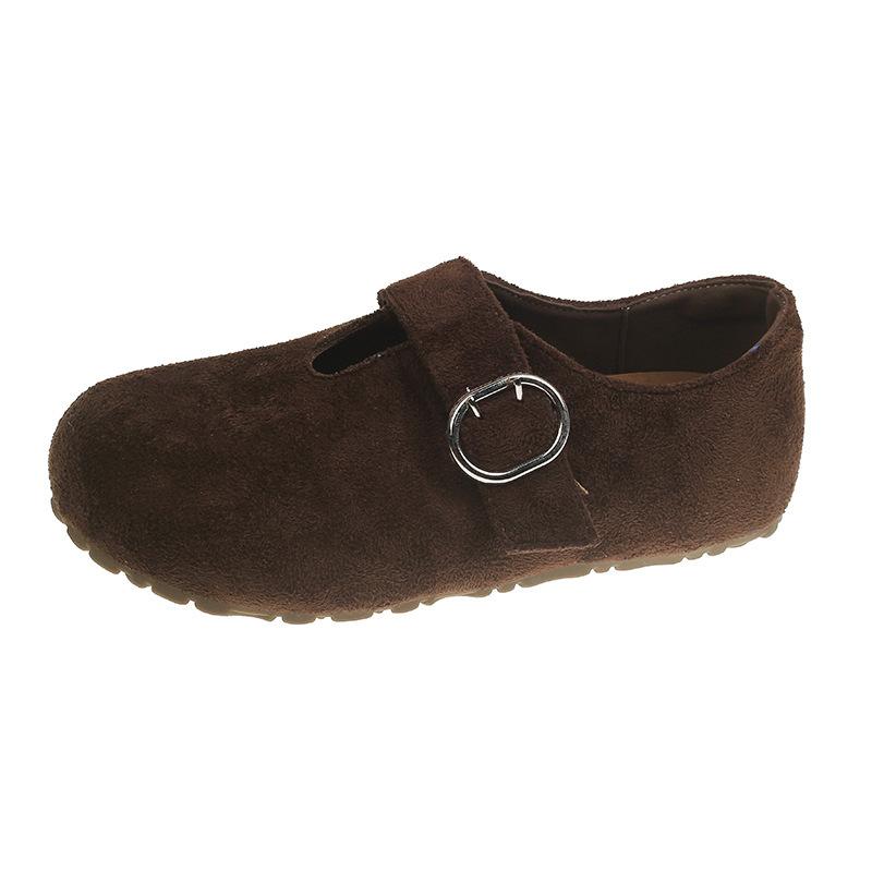 

Женские туфли Мэри Джейн новая осень универсальные женские модные круглый носок мягкая подошва ретро 35 темно-коричневого