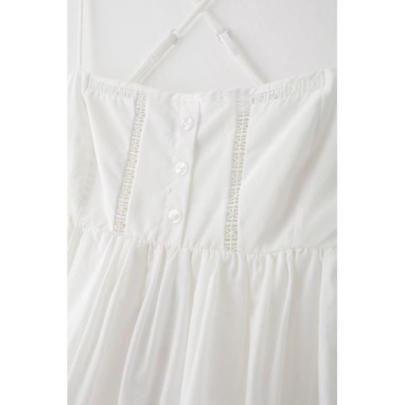Kaslead New Arrival Women's Clothing Fashion Style Fashion All-Match Vertical Lace Decorated Poplin Tops 1165167