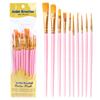 10-Piece Pearlescent Blue Oil Paint Brush Set with Nylon Bristles for Gouache & Watercolor