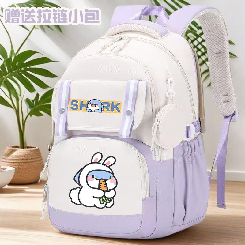 Fat Shark Cute Boy And Girl Cartoon Student Schoolbag Large Capacity Casual Book Backpack