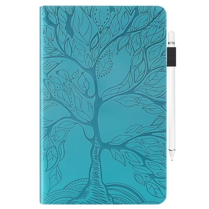 For iPad Pro 11 Case 2024 11.0 inch A2837 A3006 A2836 Embossed Wallet Slot Tree Funda For IPad Pro 11 2024 Cover Coque + Stylus