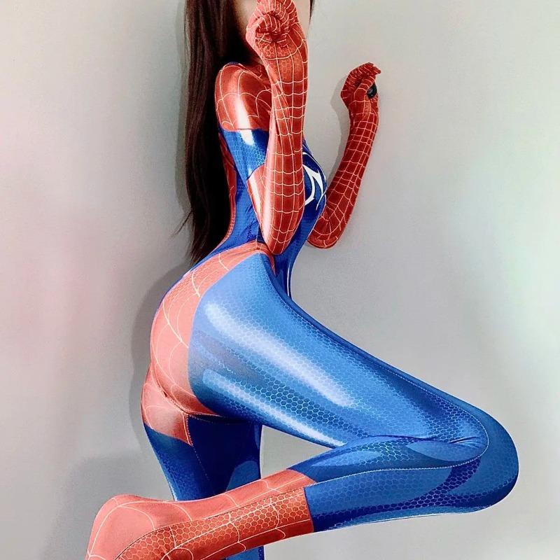 Cosplay Sexy Zentai Oblek Žena Kombinéza Superhrdina Zentai Kostým Rozkrokový Body Oblečení Kočičí oblek Wetlook Fetiš