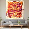 The Pattern Features Bold, Dynamic Illustrations of UFC Fighters In Action. Patterned Tapestry for Bedroom and Living Room Home Decor