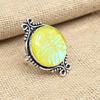 Yellow Triplet Opal Gemstone Solid 925 Silver Jewelry Handmade Charming Engagement Ring