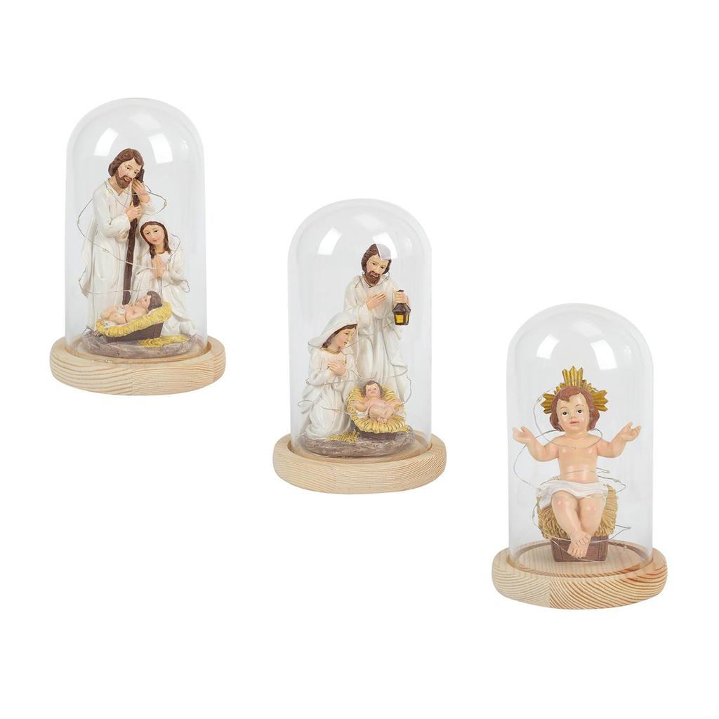 Christmas Nativity Scene Artwork Gift Decoration with Light Holy Family Nativity