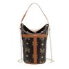 Vintage printed shoulder crossbody bucket bag versatile fashion chain makeup women's bag
