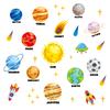 Cosmic planet wall stickers Space planet rocket astronaut kindergarten wall decoration children cartoon wall stickers