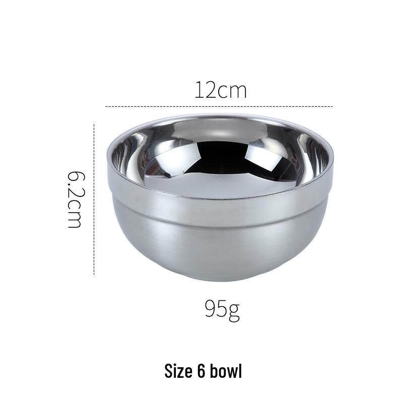 Zhi Shi 304 Stainless Steel Double-Layer Bowls (2-Pack)