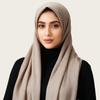 High-Quality Ethnic Style Pressed Wrinkle Square Scarf - Solid Pure Color