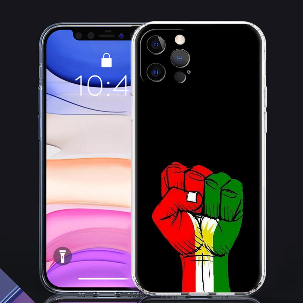 Kurdistan Flag Luxury Phone Case For iPhone 15 16 14 13 Pro 11 12 Max X XR XS 7 8 Plus SE Clear Silicone Cover Fundas Shell