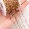 0.5Meter 1Meter 18k Gold Plated Brass Flat Oval Filled Cable Link Chains DIY Necklace Making Jewelry Bracelet Findings Supplies