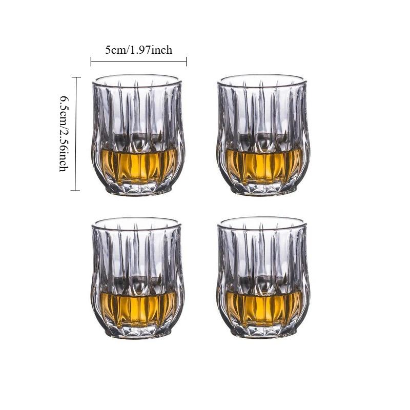 

80ml/85ml Luxury Foreign Wine Cup Small Wine Glass Classic Whiskey Glass Transparent Cocktail Glass Household Drinking Glasses 4pcs