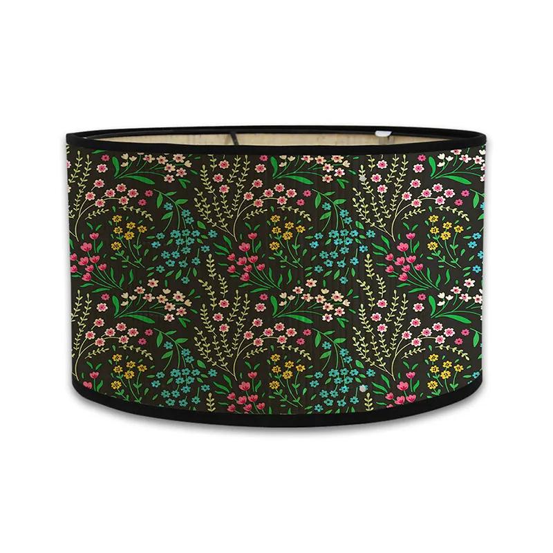 Japanischer Retro-Stil Bambus Lampenschirm Moderner Schlichter Blumenmuster Lampenschirm Ferienhaus Kronleuchter Lichtabdeckung Wandlampenschirm