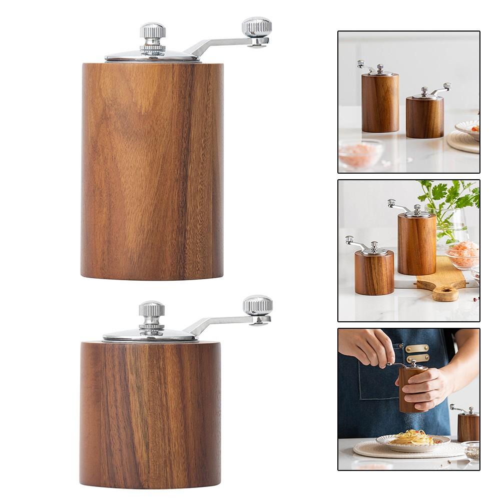 Rustic Wood Manual Grinder Multi Purpose Salt Pepper Mill for Various Spices