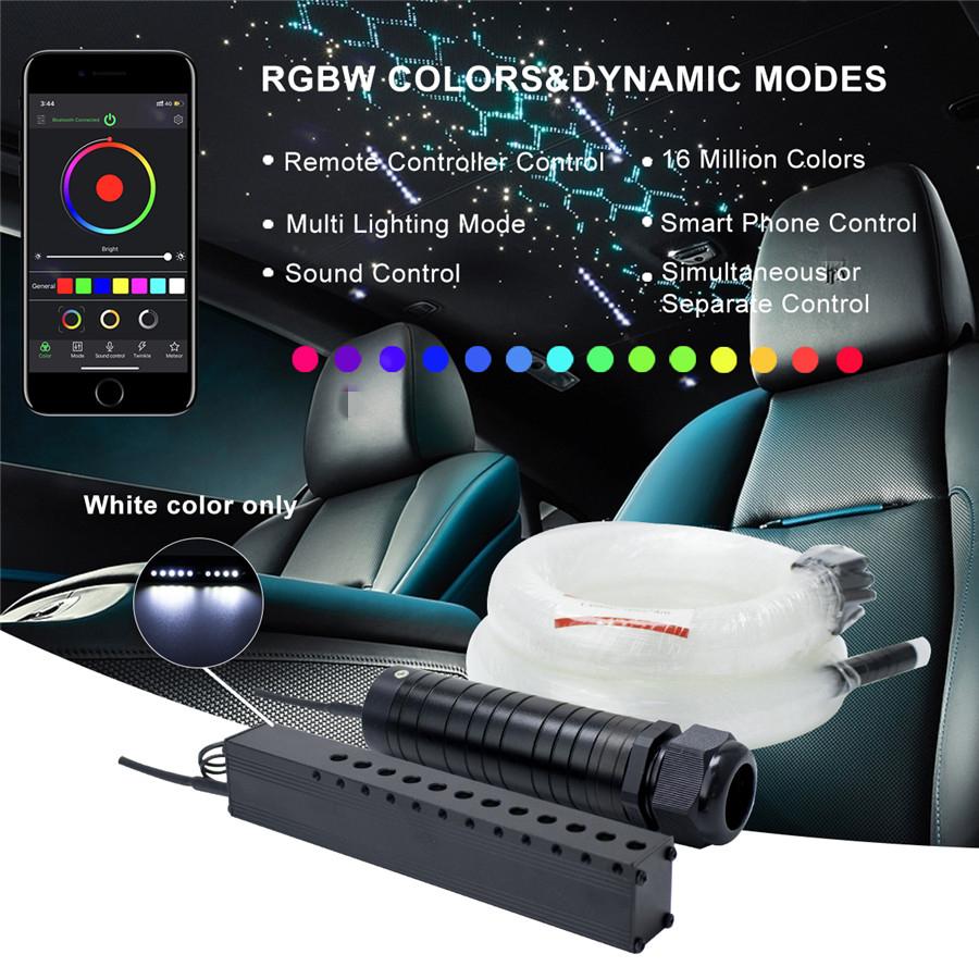 Car Fiber Optic Light RGBW Ceiling Star Light Shooting Meteor Effect APP Control