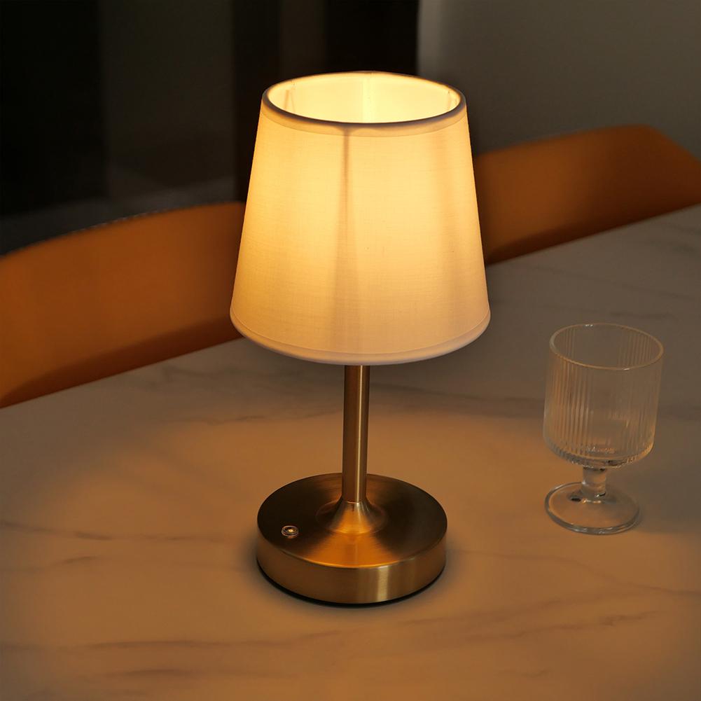 Pleated Decorative Atmosphere Light Touch Control Bedside Dining Room Lamp USB Rechargeable 5200mAh Portable Cordless Table Lamp