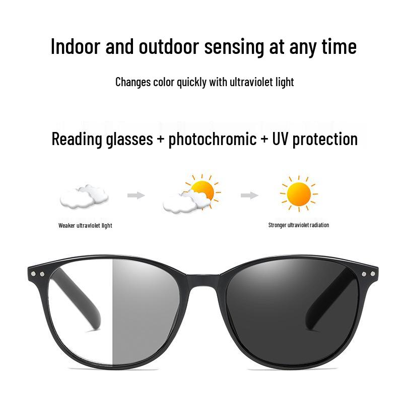 Men's Dual Vision Photochromic Anti-Blue Light UV Protection Reading Glasses