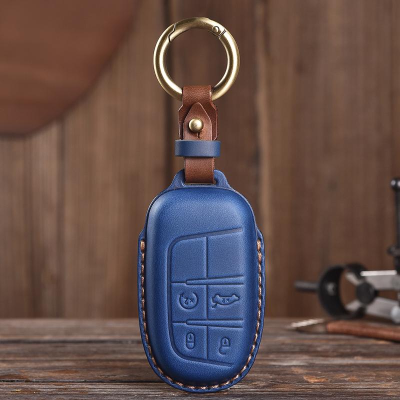 Suitable for Jeep Renegade Compass Grand Cherokee Chrysler 300C Wrangler Dodge Leather KeysCase Protector