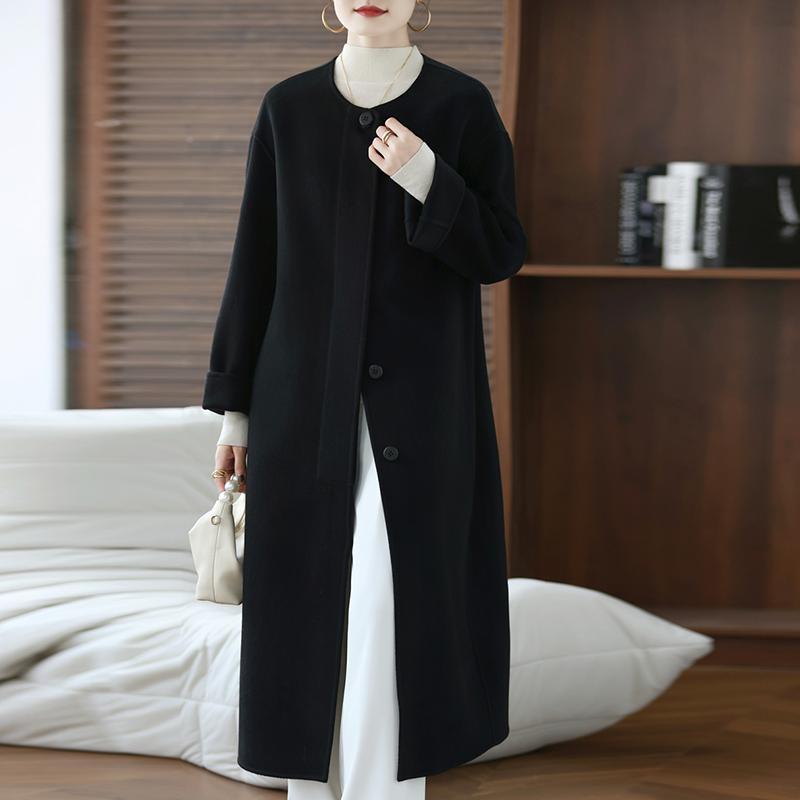 100% Wool Women Coat MODERN NEW SAGA Autumn Wool Long Coat Handmade Pea Coat Winter Warm Wool Long Jacket Overcoat