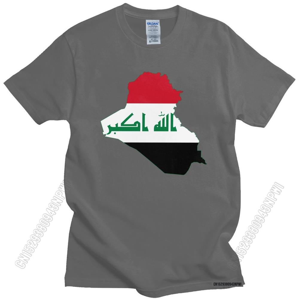 

Iraqi Iraq Flag Map Mens T Shirt Pure Cotton Tee Tops Round Neck Crew Neck Fashion Tshirt Streetwear Casual Basic T-Shirts 3XL