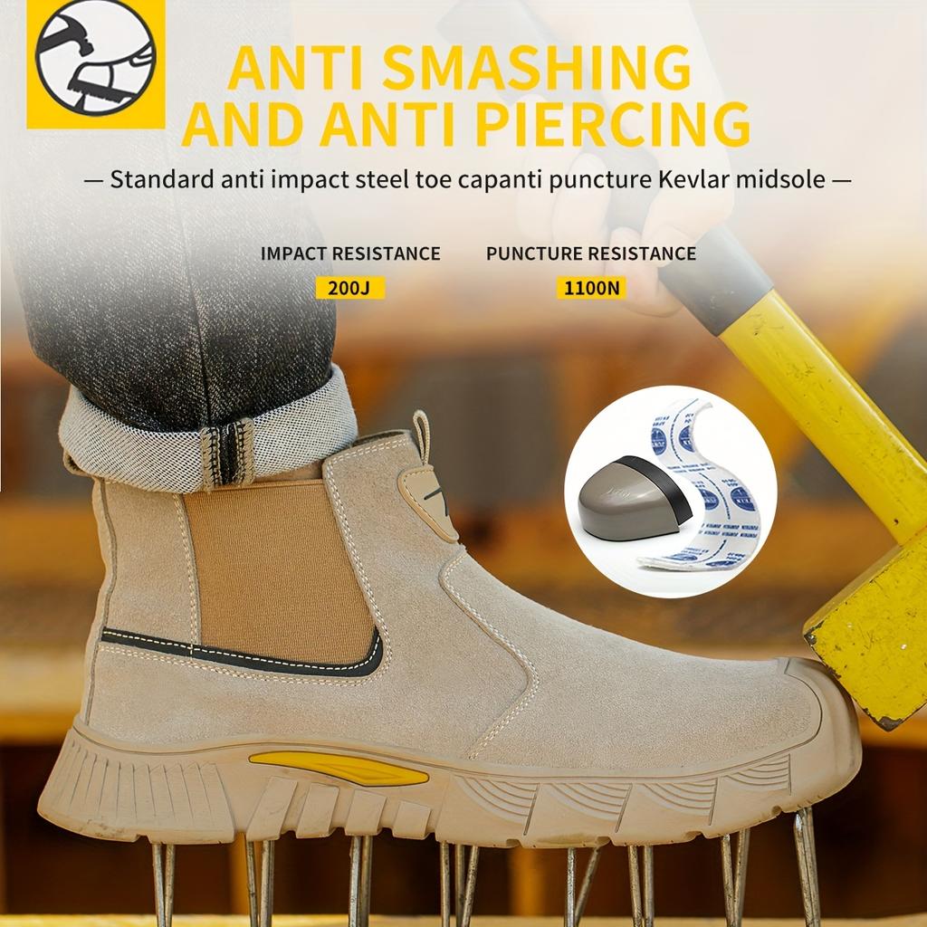 Steel Toe Anti-smash Anti-stabbing Wear-resistant Shoes Fireproof Flower Welder Men's Non-slip Boots Work Safety Shoes