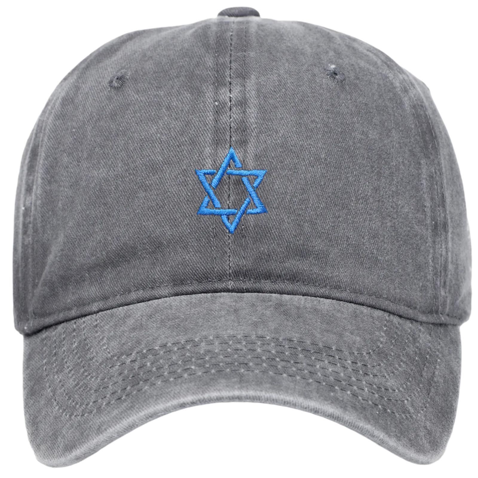

Вышитая бейсболка с флагом Израиля, хлопковая, регулируемая и дышащая, для любителя культуры, путешественника, солнцезащитный головной убор серый