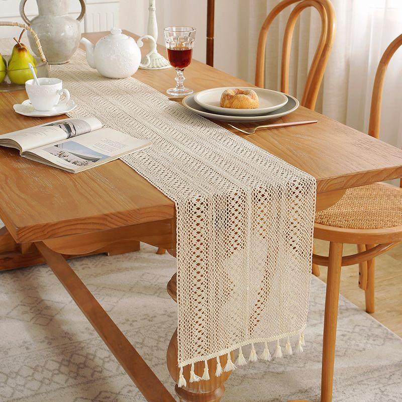 American Table Flag Tablecloth Strip Tablecloth Coffee Table Towel Tea Party Cotton and Linen Literary Table Flag Lace Retro