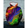 Vibrant Nebula Fluid Art 3D Printed Hoodie - Unisex Fashionable Brand Identity Urban Style Relaxed Athletic Two-Piece Outfit