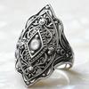 Eco-Friendly Bohemian Alloy Women's Ring - Retro Ethnic Style Rhombus Design (2026 Edition)