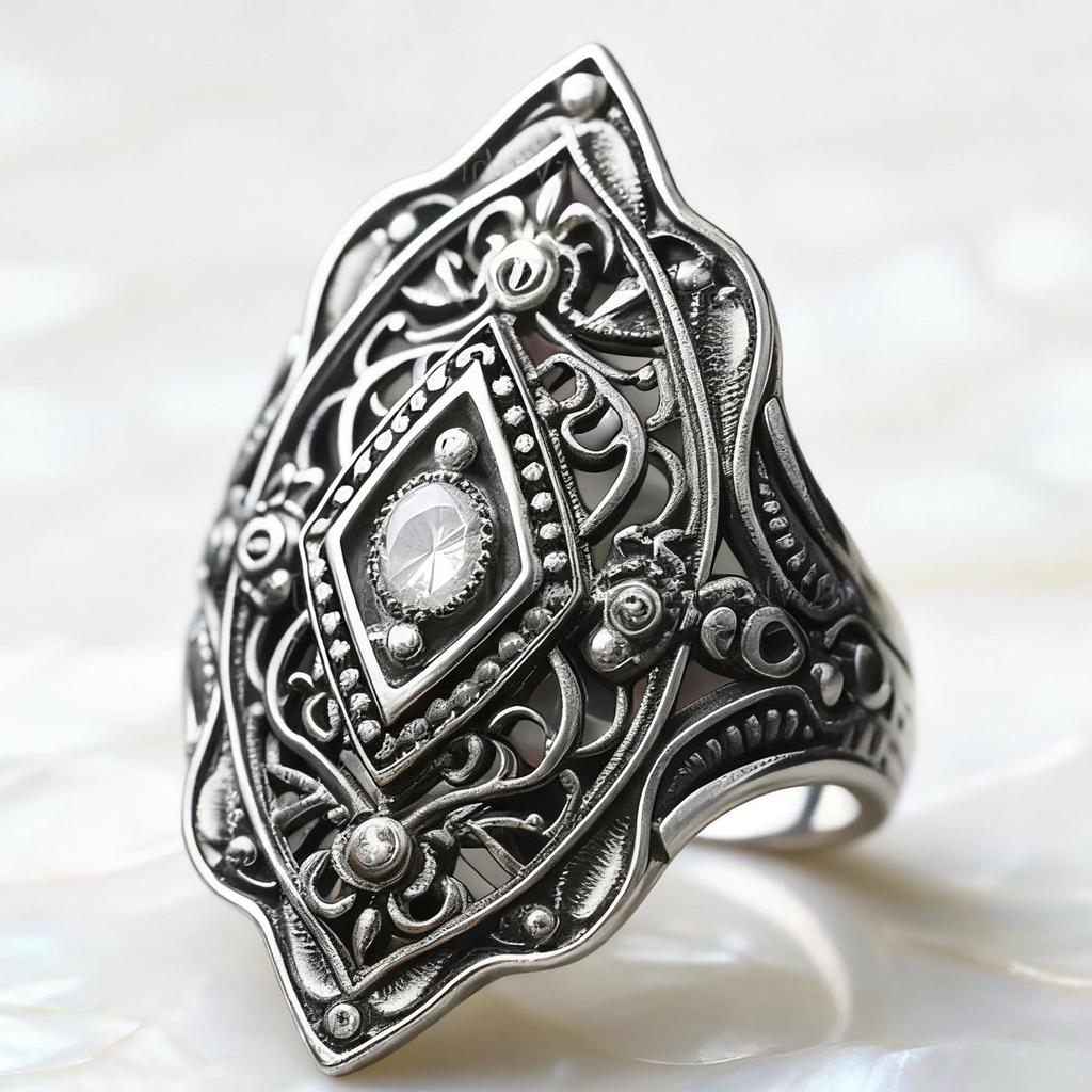 Anello da Donna in Lega Bohemien Ecologico - Design a Rombo Stile Etnico Retro (Edizione 2026)