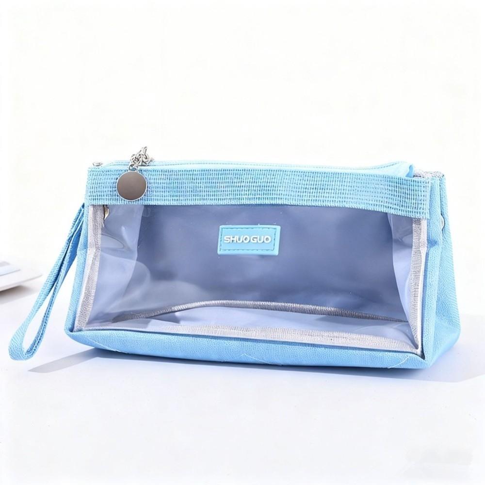 Transparent Pencil Bag Large Capacity Storage Bag Multifunctional Zipper Pen Bag Students
