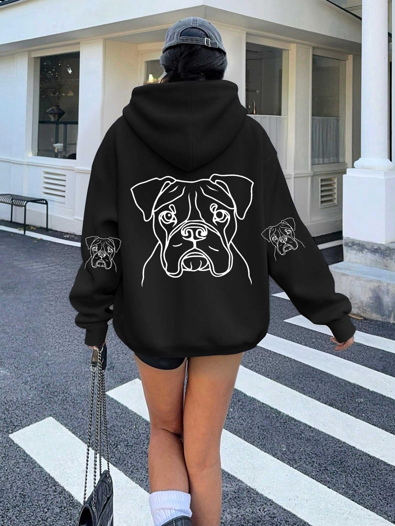

Boxer dog s face women s hoodies XXL