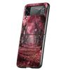 Pink Spring Cherry Blossoms Hard PC Phone Case For Samsung Galaxy Z Flip 5 4 3 Black Cover For Galaxy Z Flip 6 Shockproof Capas