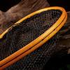 Protective Mesh Design Rubberized Fishing Net Curved Wooden Shafts Compacts Size For Streamside Catching Preservations