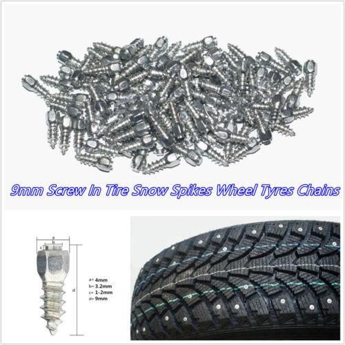 100x9mm Screw in Tire Stud Snow Spikes Racing Track Tire Ice Studs Car/Truck/ATV