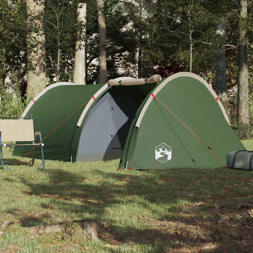 Tunnel Tent for 4 Persons Green Waterproof