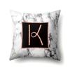 Polyester Pillowcase 26 English Letters Rose Gold Home Marble Decorative Printed Pillowcase