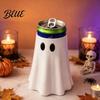 Flexibler Silikon-Dosenbezug Halloween-Hexenhut Geisterhalter Gruselige Isolierhülle für Standard-Feiertagsgetränke Soda Bier,